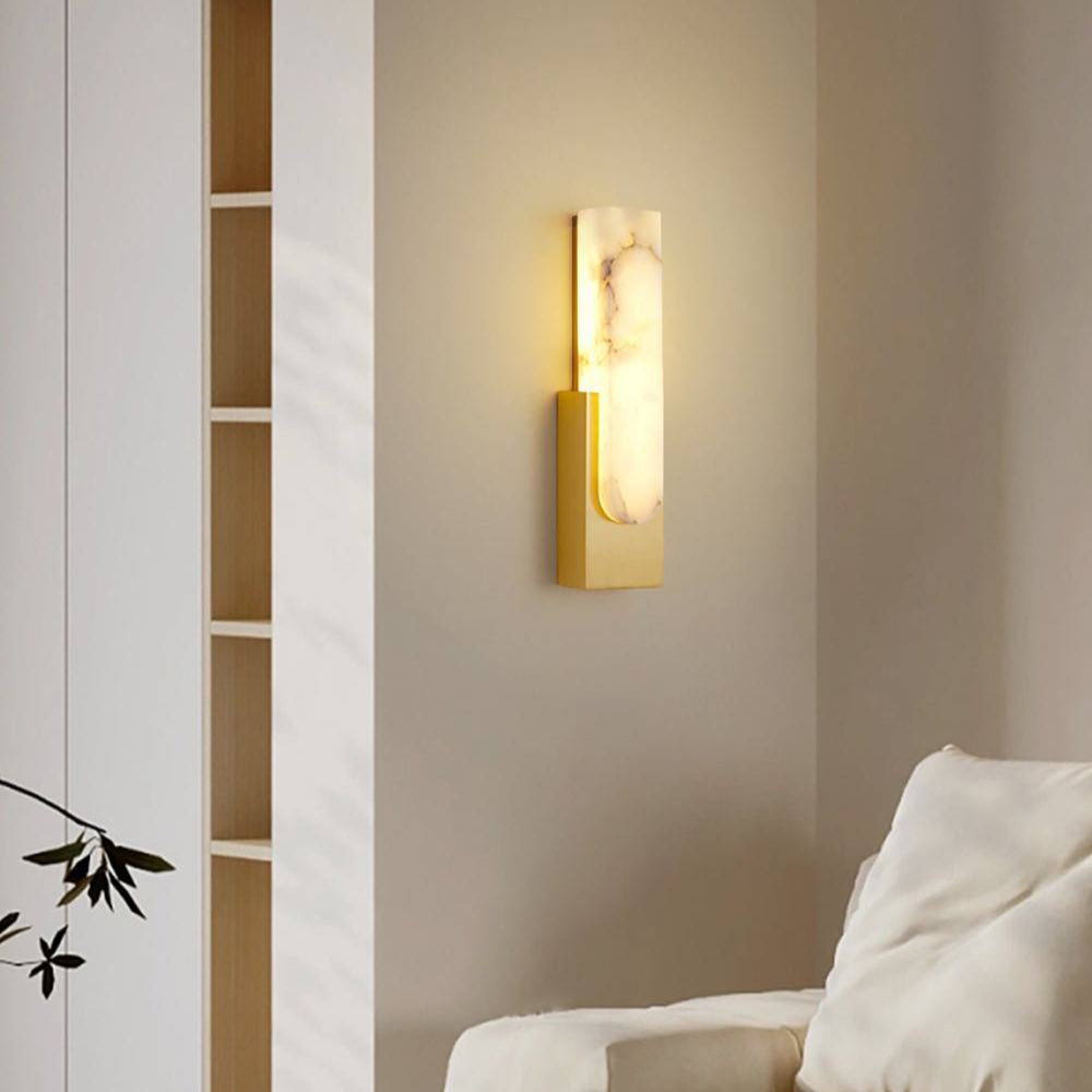 Jade Modern Agatha Alabaster Wall Light Living Room Bedroom