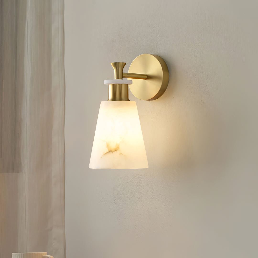 Jade Modern Tapered Alabaster Wall Light Living Room Bedroom