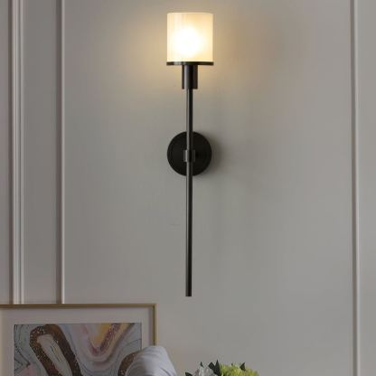 Jade Tracie Classic Metal Alabaster Wall Light Living Room Bedroom