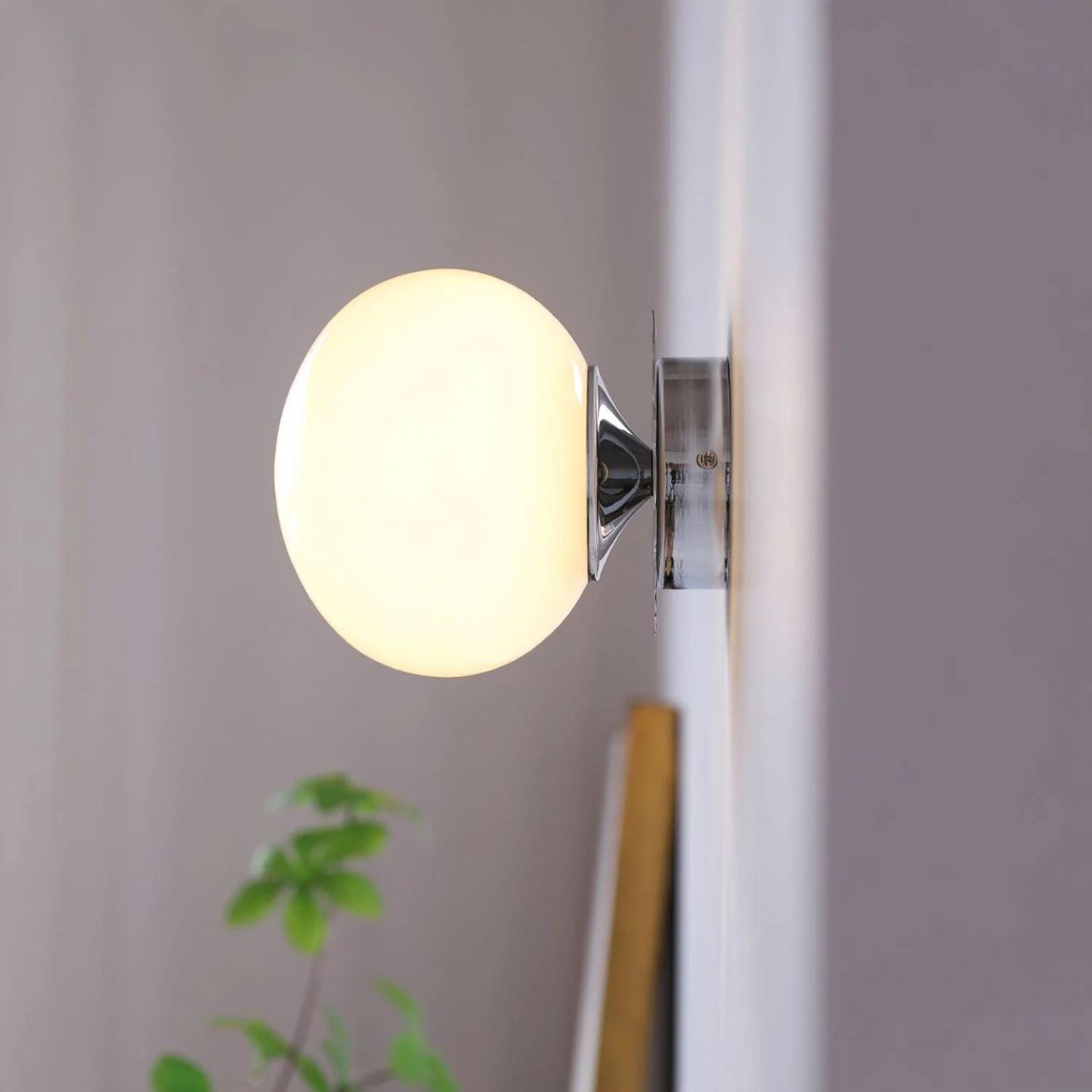 Elif Modern Marshmallow Round Glass Wall Light Shades Bedroom Hallway