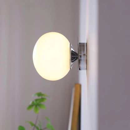 Elif Modern Marshmallow Round Glass Wall Light Shades Bedroom Hallway