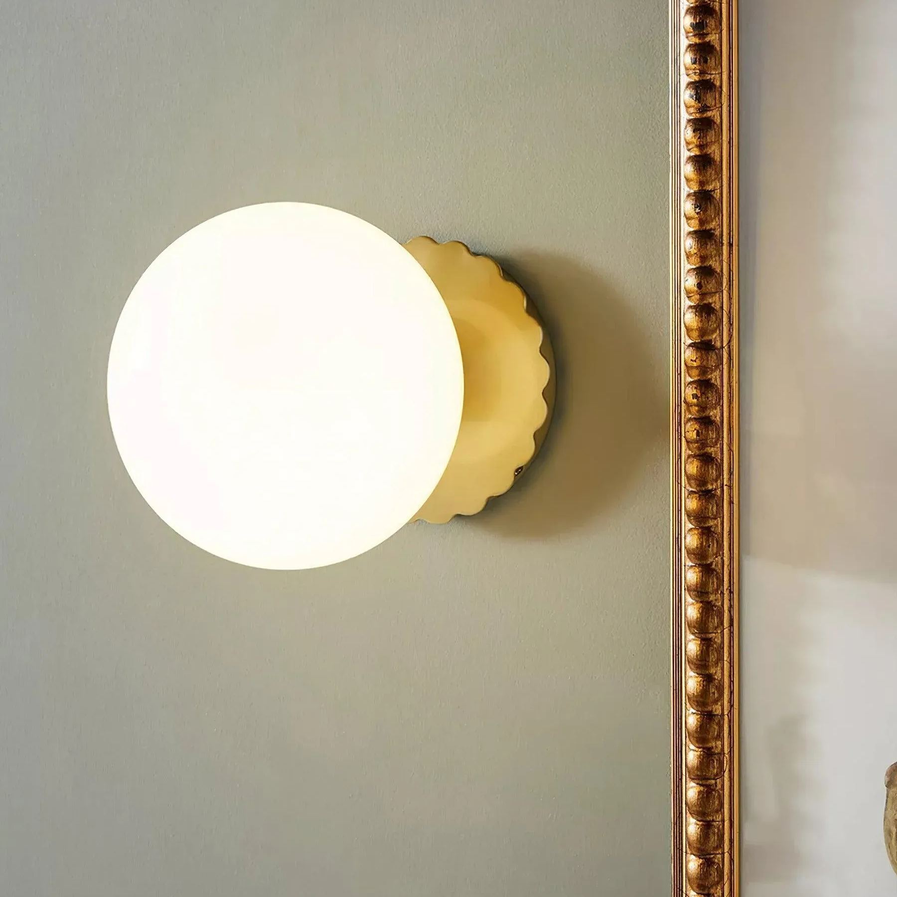 Elif Modern Marshmallow Round Glass Wall Light Shades Bedroom Hallway