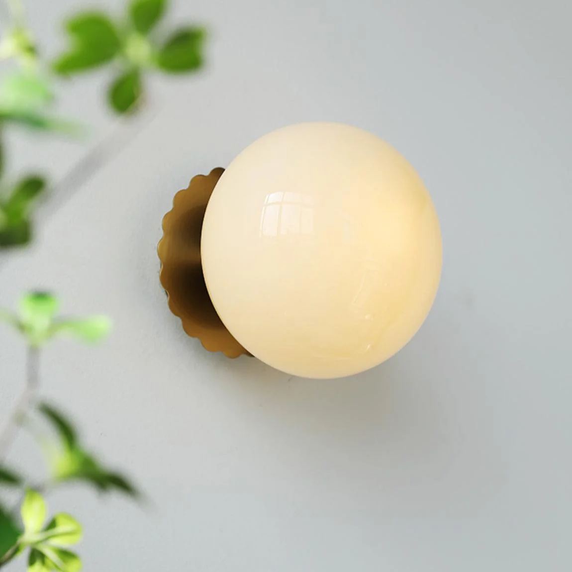 Elif Modern Marshmallow Round Glass Wall Light Shades Bedroom Hallway