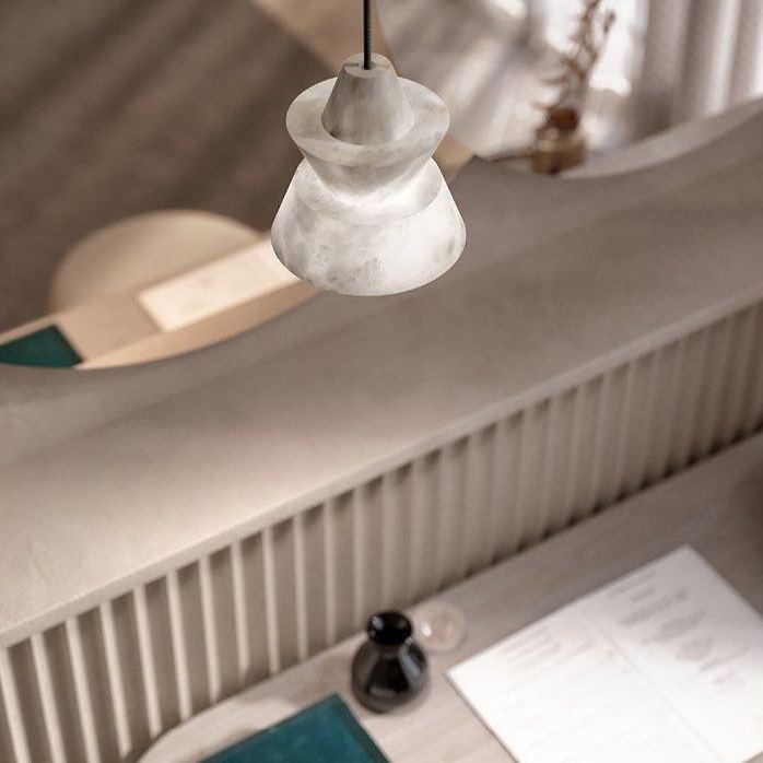 Jade Artistic Sculptural Alabaster Pendant Light Living Room Bedroom