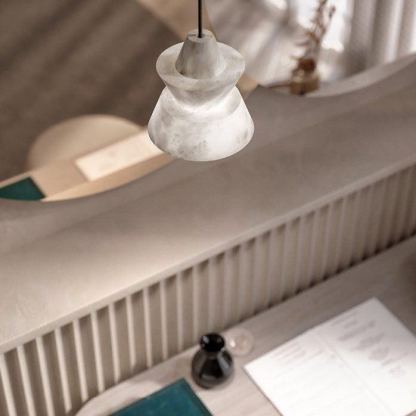 Jade Artistic Sculptural Alabaster Pendant Light Living Room Bedroom