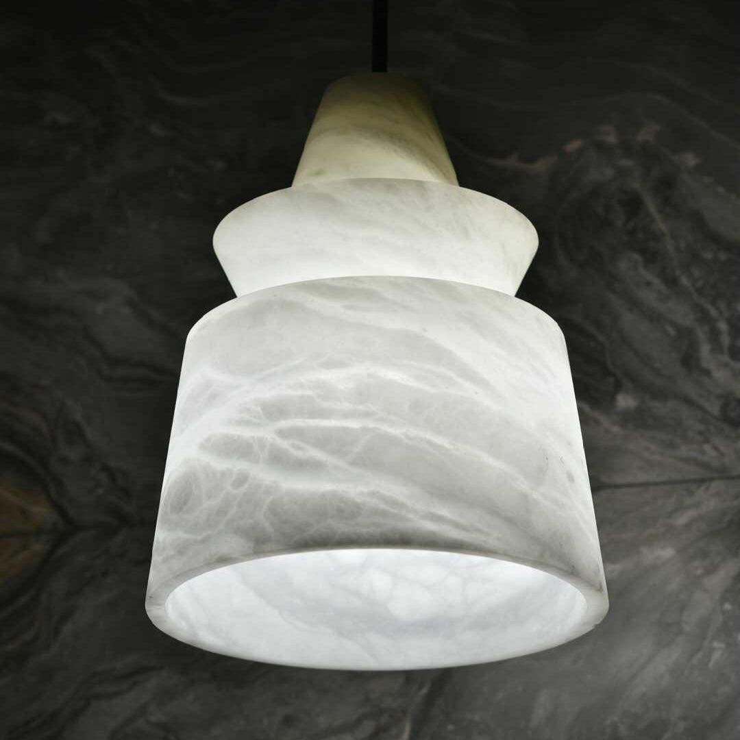 Jade Artistic Sculptural Alabaster Pendant Light Living Room Bedroom