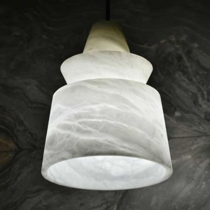 Jade Artistic Sculptural Alabaster Pendant Light Living Room Bedroom
