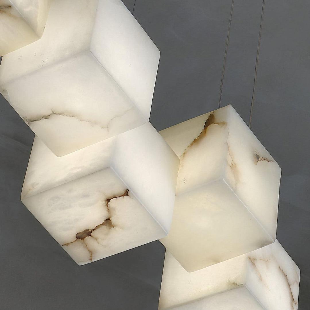Jade Alabaster Brass Spiral Modern Pendant Light Living Room Bedroom