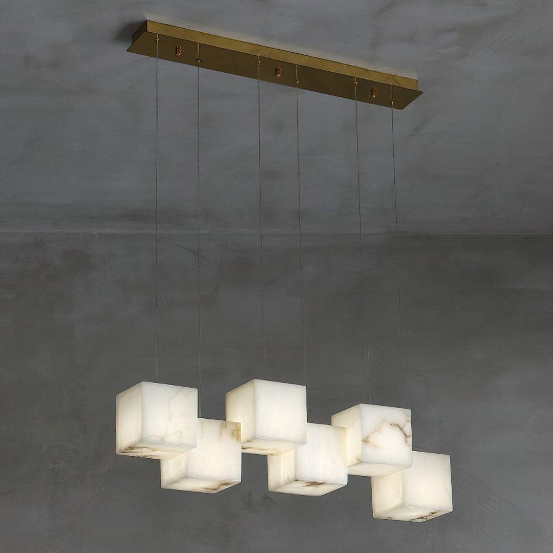 Jade Alabaster Brass Spiral Modern Pendant Light Living Room Bedroom