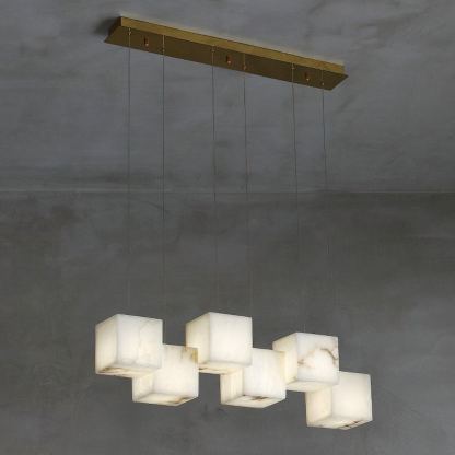 Jade Alabaster Brass Spiral Modern Pendant Light Living Room Bedroom