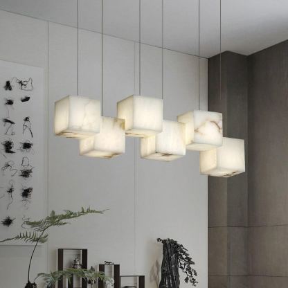 Jade Alabaster Brass Spiral Modern Pendant Light Living Room Bedroom