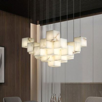 Jade Alabaster Brass Spiral Modern Pendant Light Living Room Bedroom