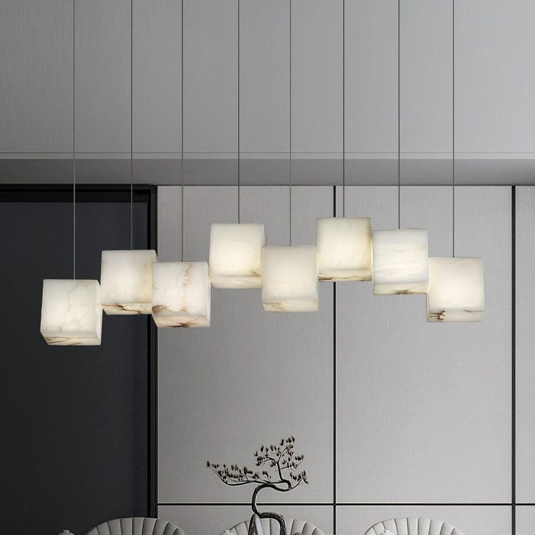 Jade Alabaster Brass Spiral Modern Pendant Light Living Room Bedroom