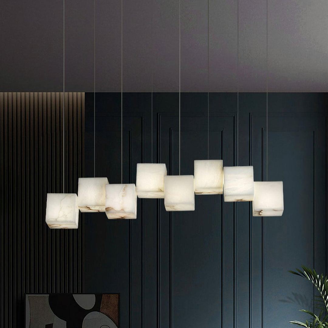 Jade Alabaster Brass Spiral Modern Pendant Light Living Room Bedroom