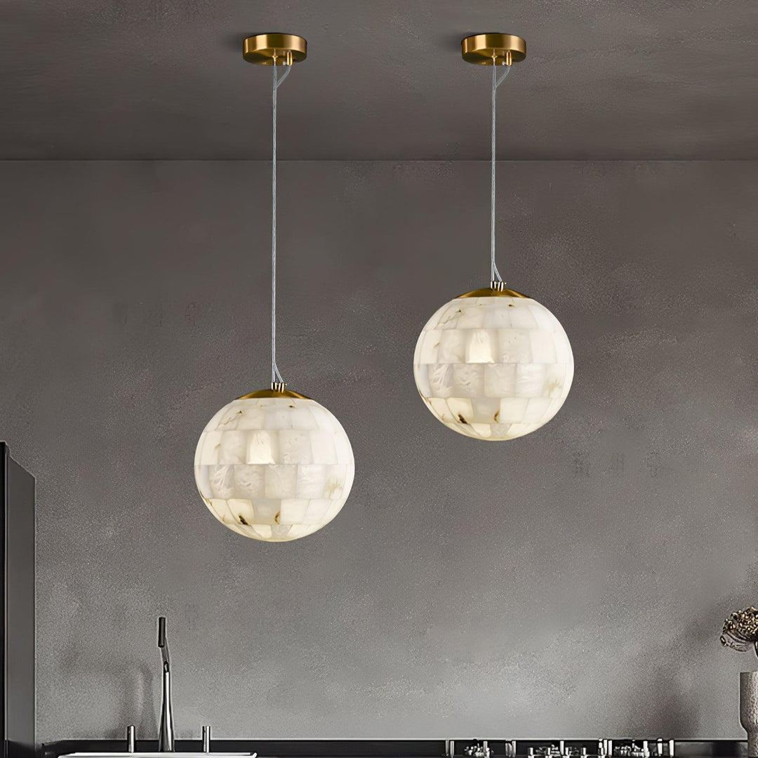 Jade Ergonomics Alabaster Ball Pendant Light Living Room Bedroom