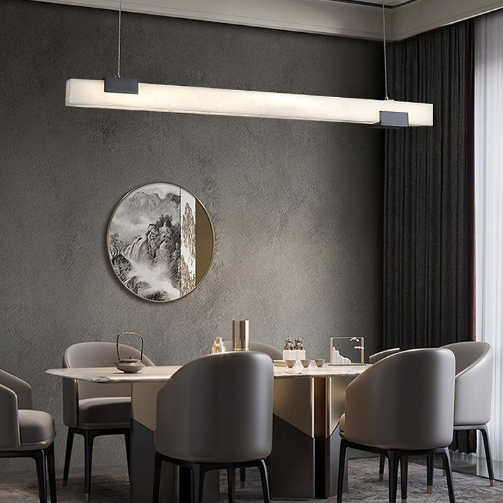 Jade Alabaster Linear Modern Pendant Light Living Room Dining Room