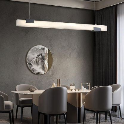Jade Alabaster Linear Modern Pendant Light Living Room Dining Room