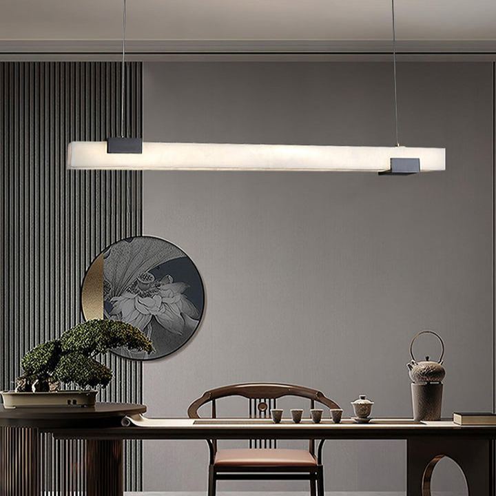 Jade Alabaster Linear Modern Pendant Light Living Room Dining Room