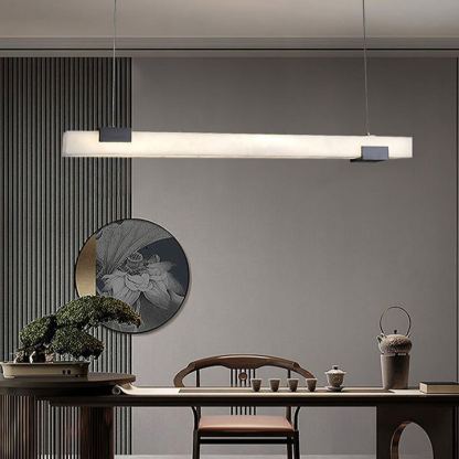 Jade Alabaster Linear Modern Pendant Light Living Room Dining Room