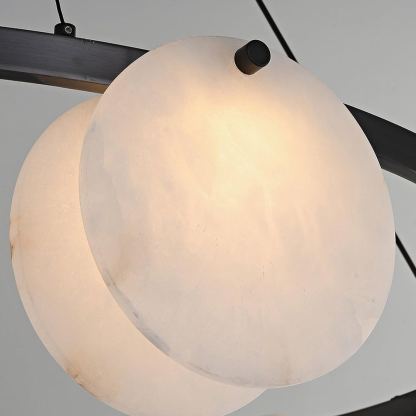 Jade Modern Alabaster Brass Chandelier Living Room Dining Room