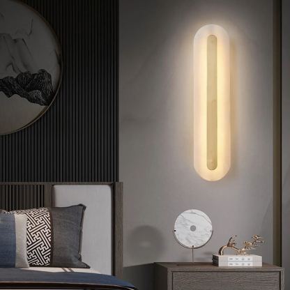 Jade Modern Rounded Alabaster Wall Light Bedroom Hallway Living Room