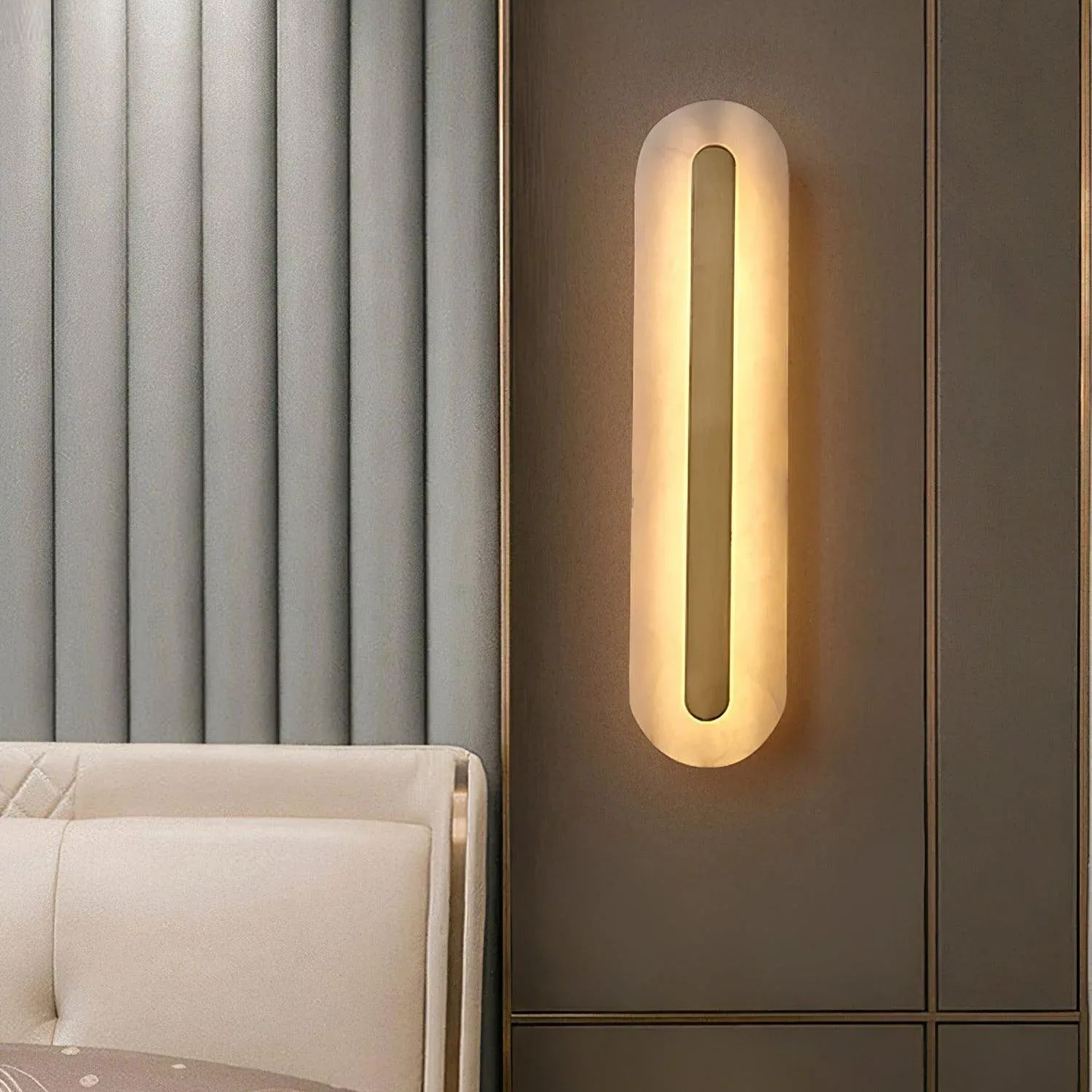 Jade Modern Rounded Alabaster Wall Light Bedroom Hallway Living Room