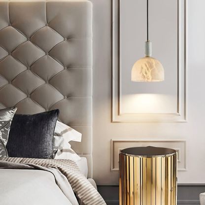 Jade Alabaster Brass Dome Modern Pendant Light Living Room Bedroom