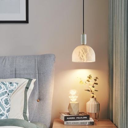 Jade Alabaster Brass Dome Modern Pendant Light Living Room Bedroom