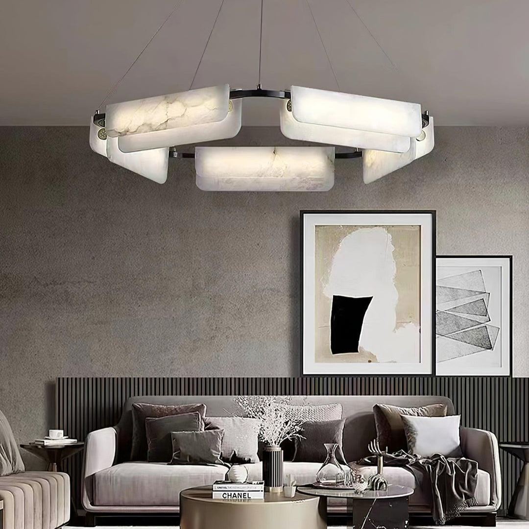 Jade Chandelier Modern Alabaster Metal Living Room Dining Room