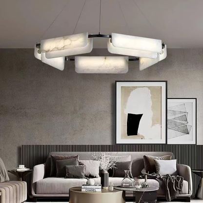 Jade Chandelier Modern Alabaster Metal Living Room Dining Room