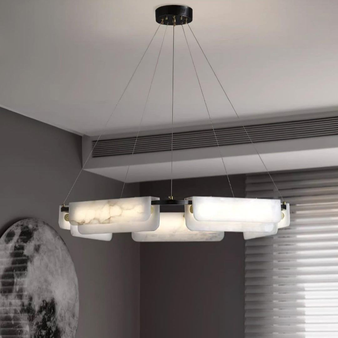 Jade Chandelier Modern Alabaster Metal Living Room Dining Room