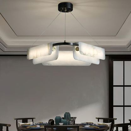 Jade Chandelier Modern Alabaster Metal Living Room Dining Room