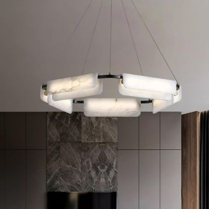 Jade Chandelier Modern Alabaster Metal Living Room Dining Room