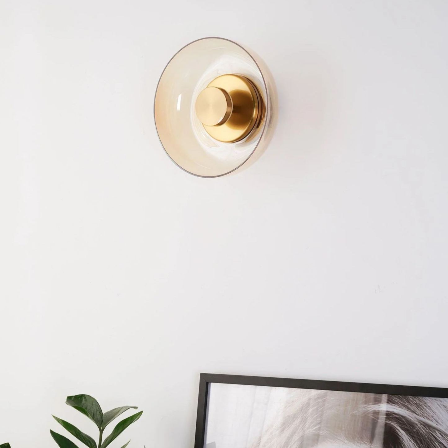 Hailie Modern Round Bowl Glass Wall Light Shades Bedroom Hallway