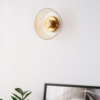 Hailie Modern Round Bowl Glass Wall Light Shades Bedroom Hallway
