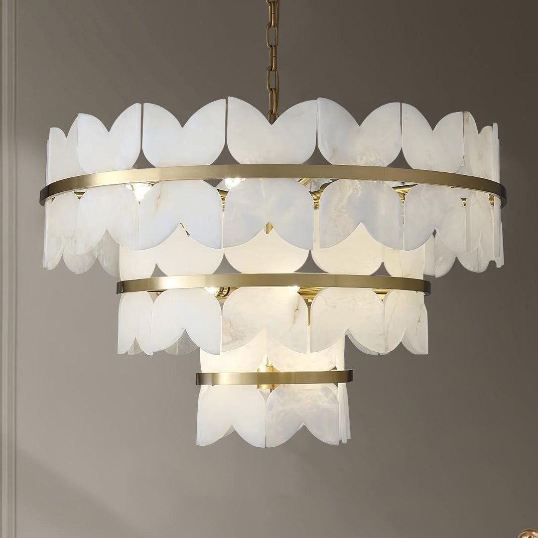 Jade Alabaster Cloudscape Chandelier Modern Living Room Bedroom