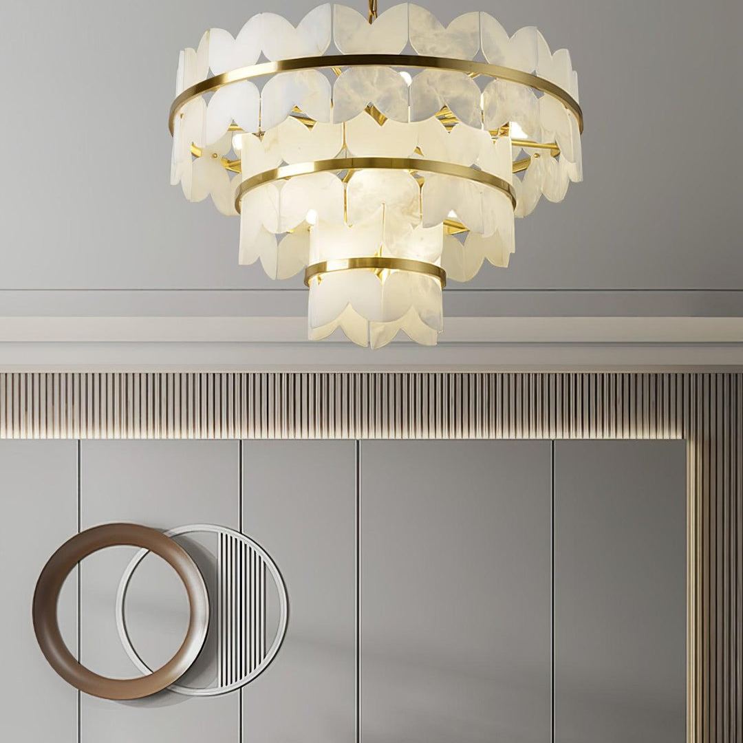 Jade Alabaster Cloudscape Chandelier Modern Living Room Bedroom