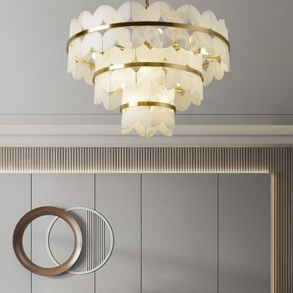 Jade Alabaster Cloudscape Chandelier Modern Living Room Bedroom