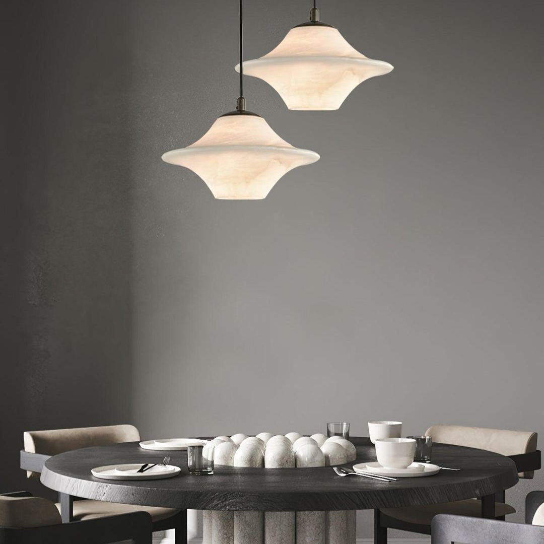 Jade Alabaster Saucer Modern Pendant Light Living Room Bedroom