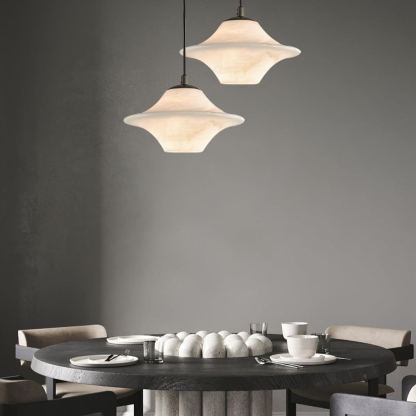 Jade Alabaster Saucer Modern Pendant Light Living Room Bedroom