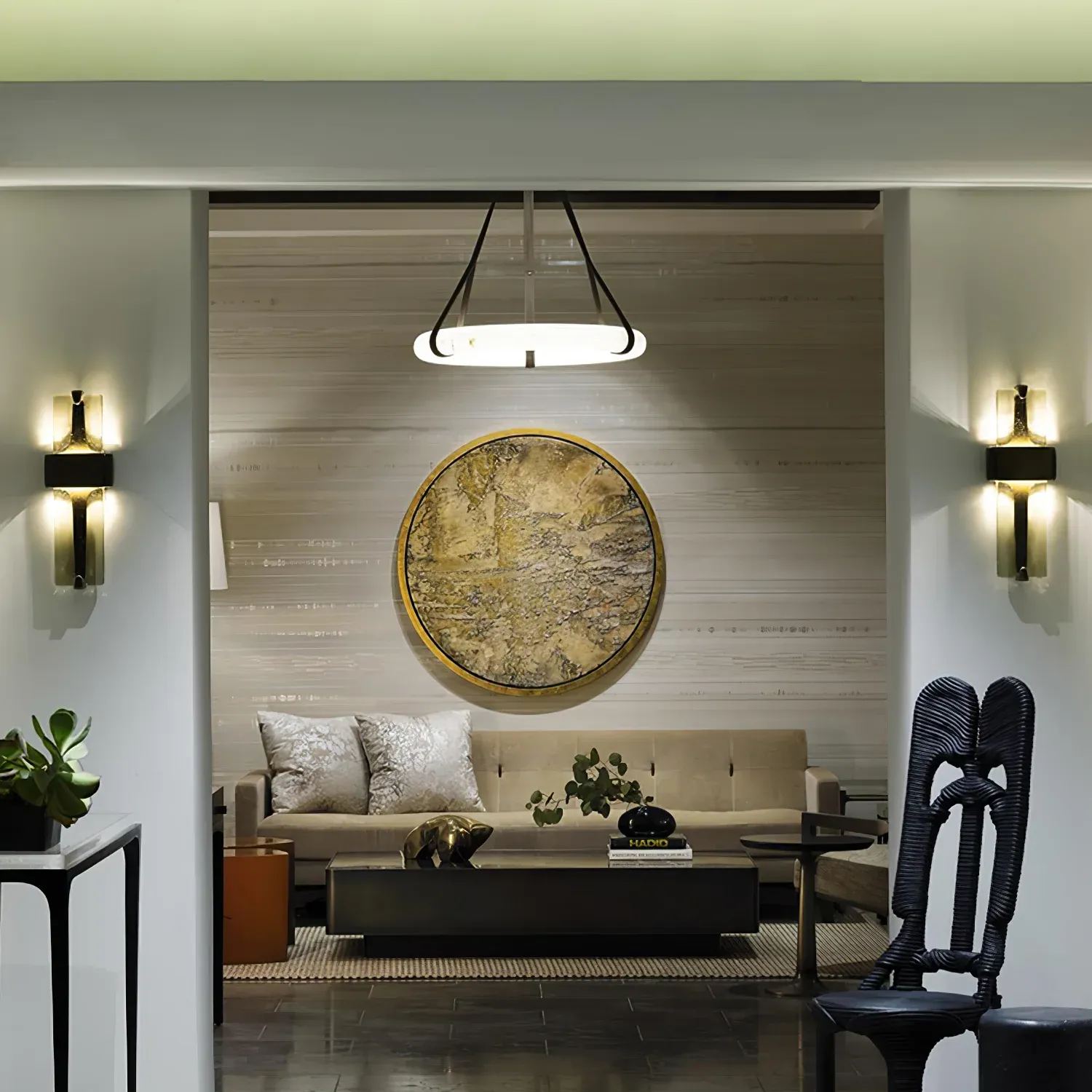 Edge Modern Unusual Glass Metal Wall Light Dining Room Bedroom