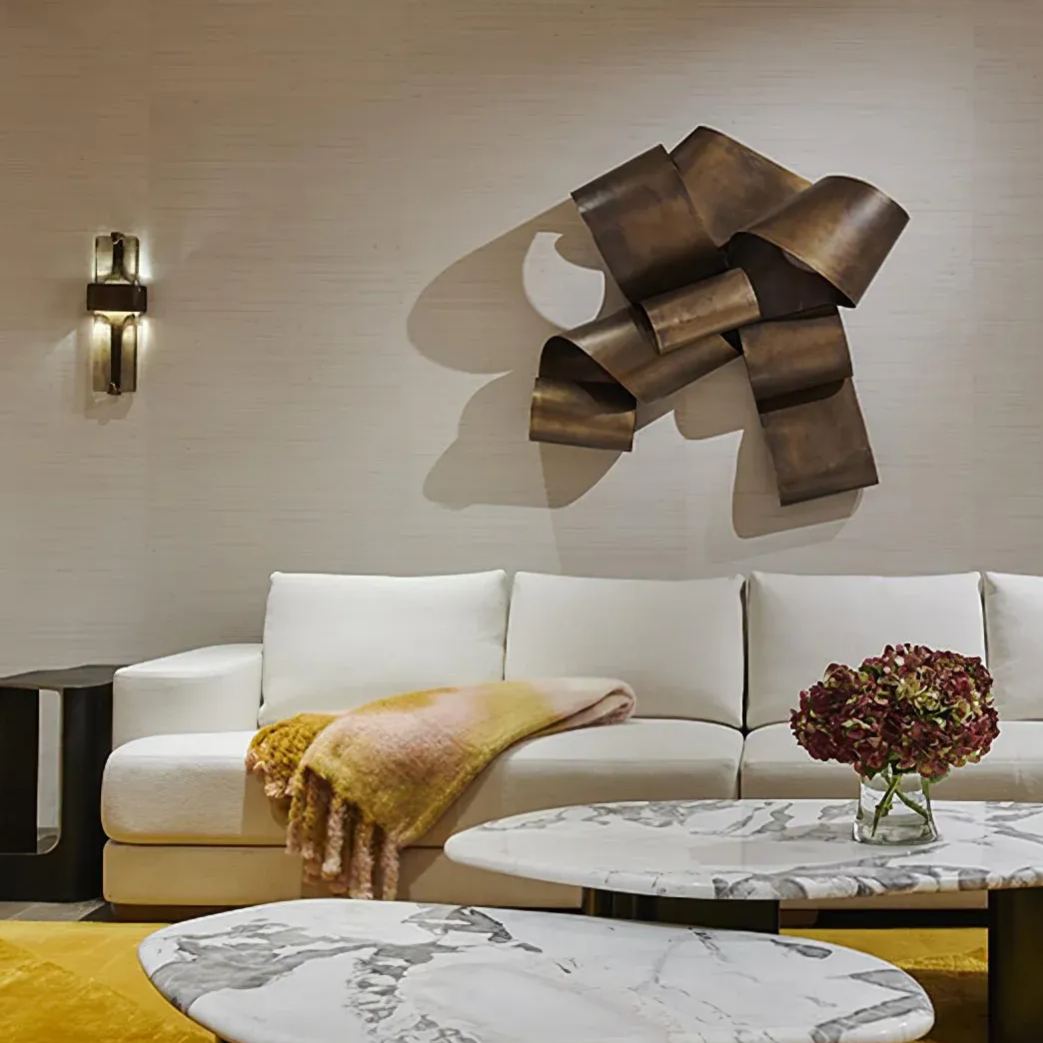 Edge Modern Unusual Glass Metal Wall Light Dining Room Bedroom