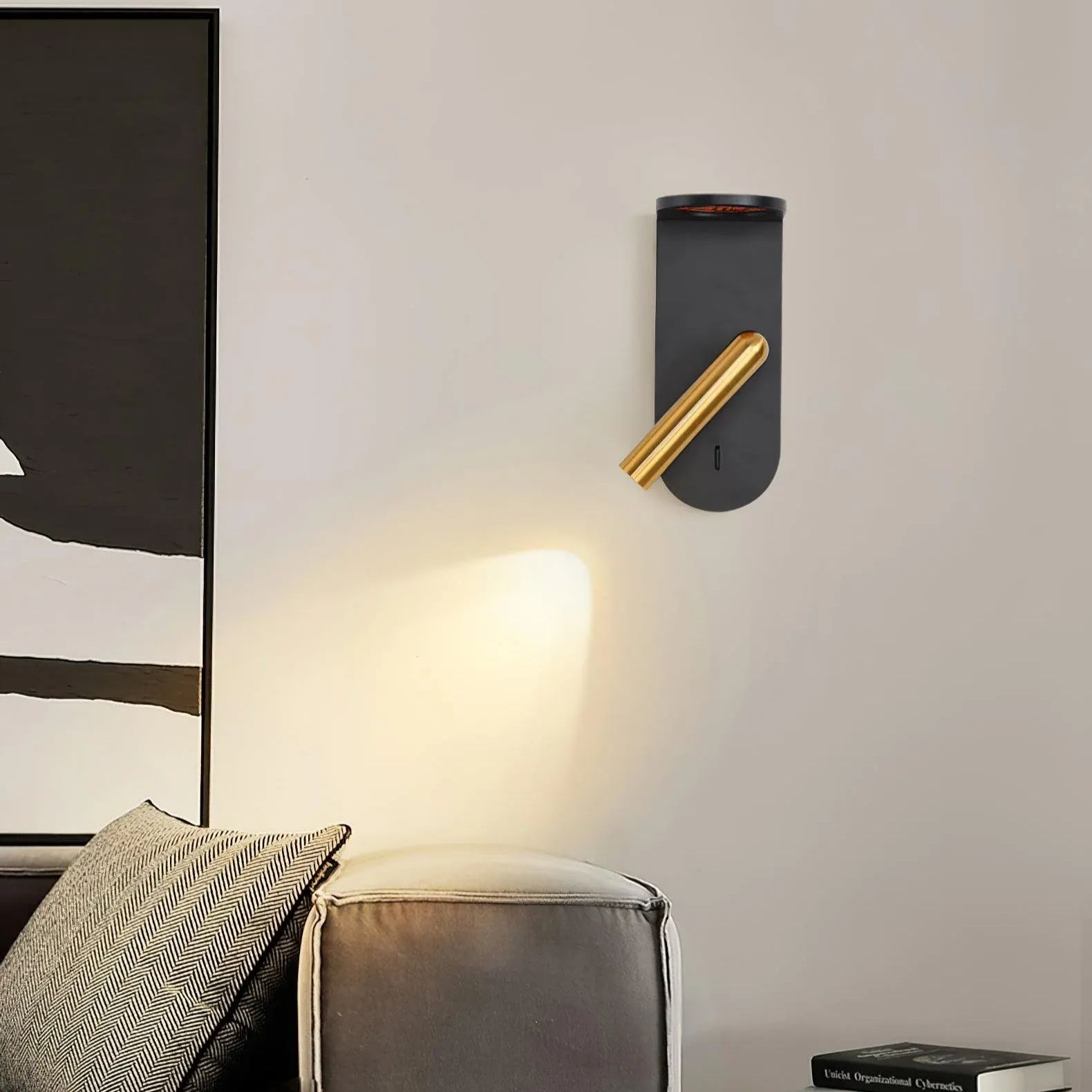 Edge Minimalism Acrylic Metal Black White Wall Light Dining Room Bedroom