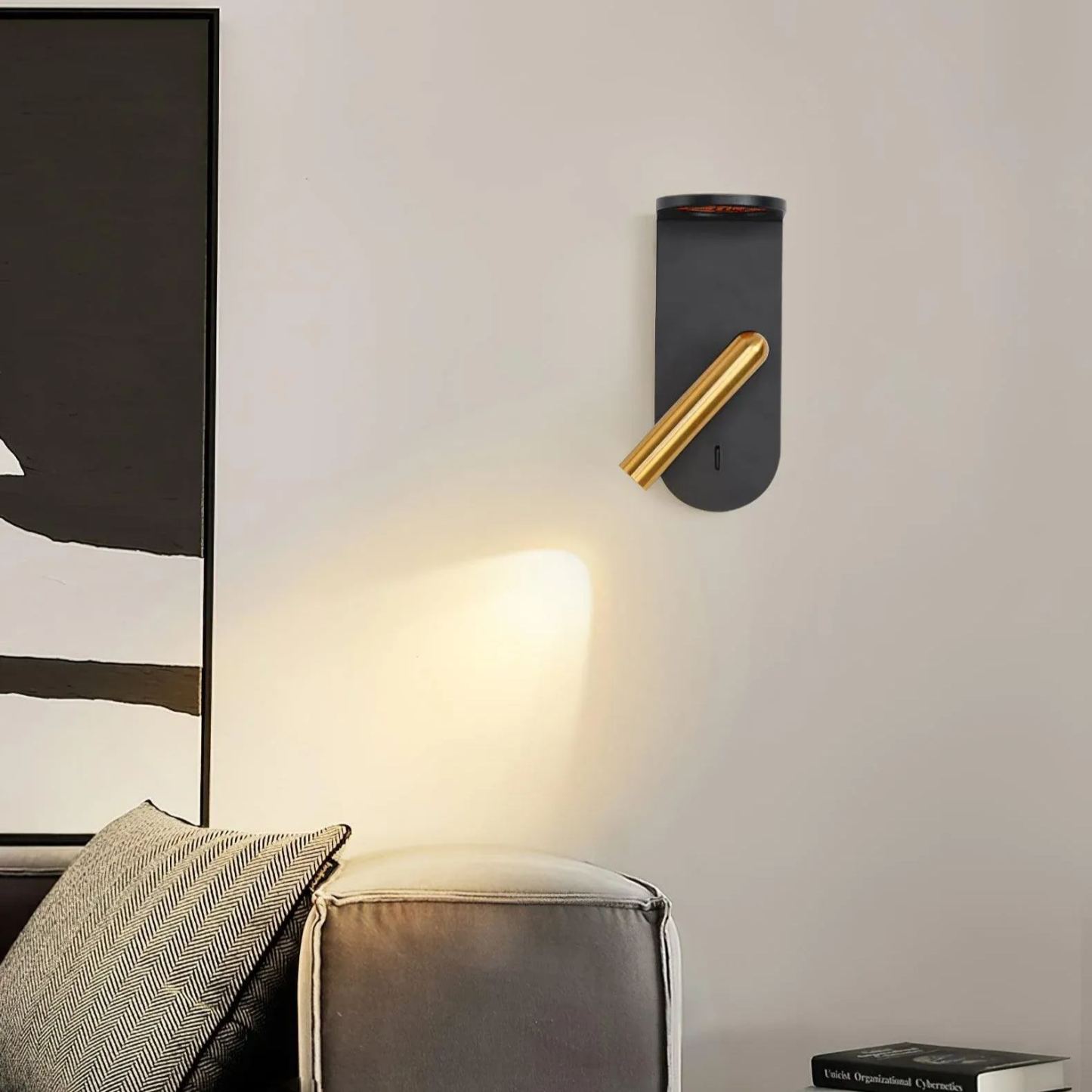 Edge Minimalism Acrylic Metal Black White Wall Light Dining Room Bedroom