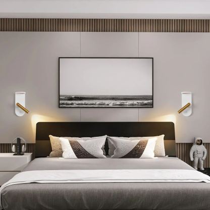 Edge Minimalism Acrylic Metal Black White Wall Light Dining Room Bedroom