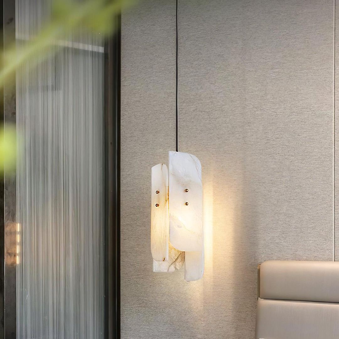 Jade Alabaster Artistic Panel Contemporary Pendant Light Dining Room