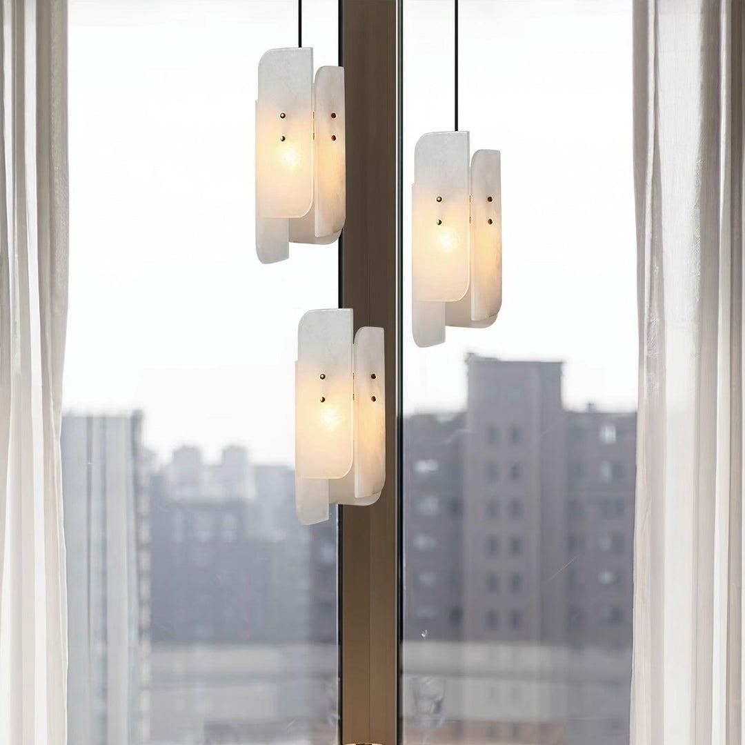 Jade Alabaster Artistic Panel Contemporary Pendant Light Dining Room