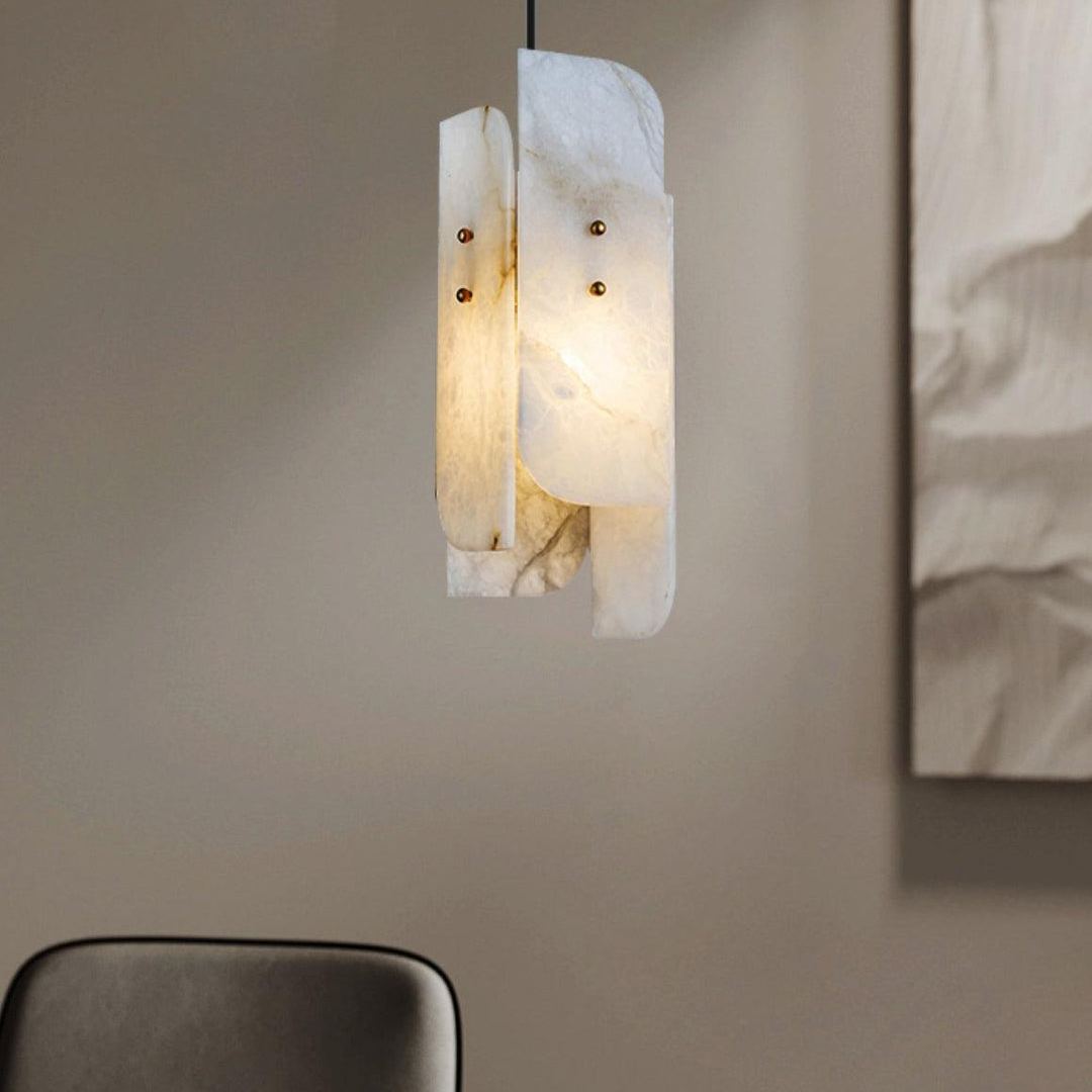 Jade Alabaster Artistic Panel Contemporary Pendant Light Dining Room