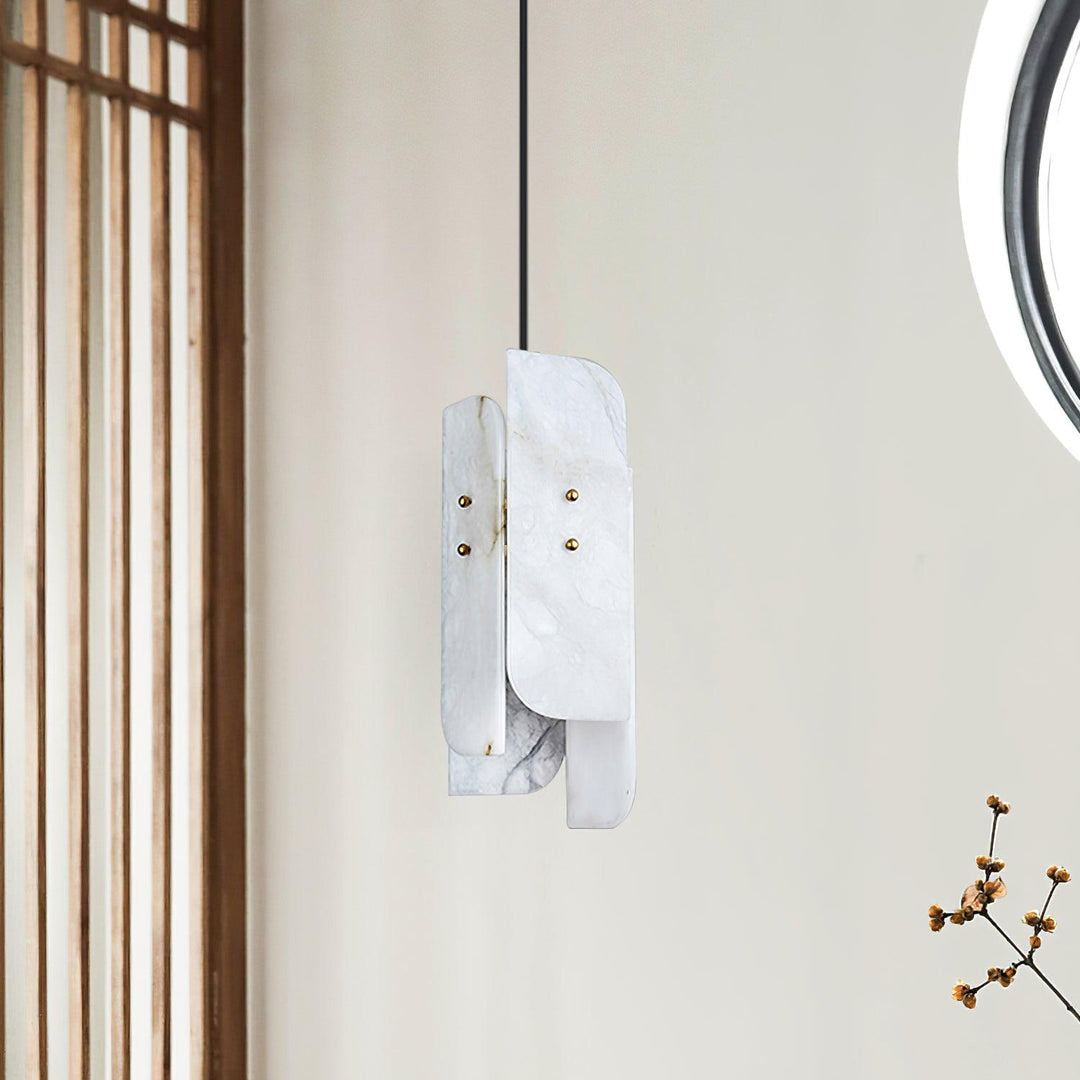 Jade Alabaster Artistic Panel Contemporary Pendant Light Dining Room