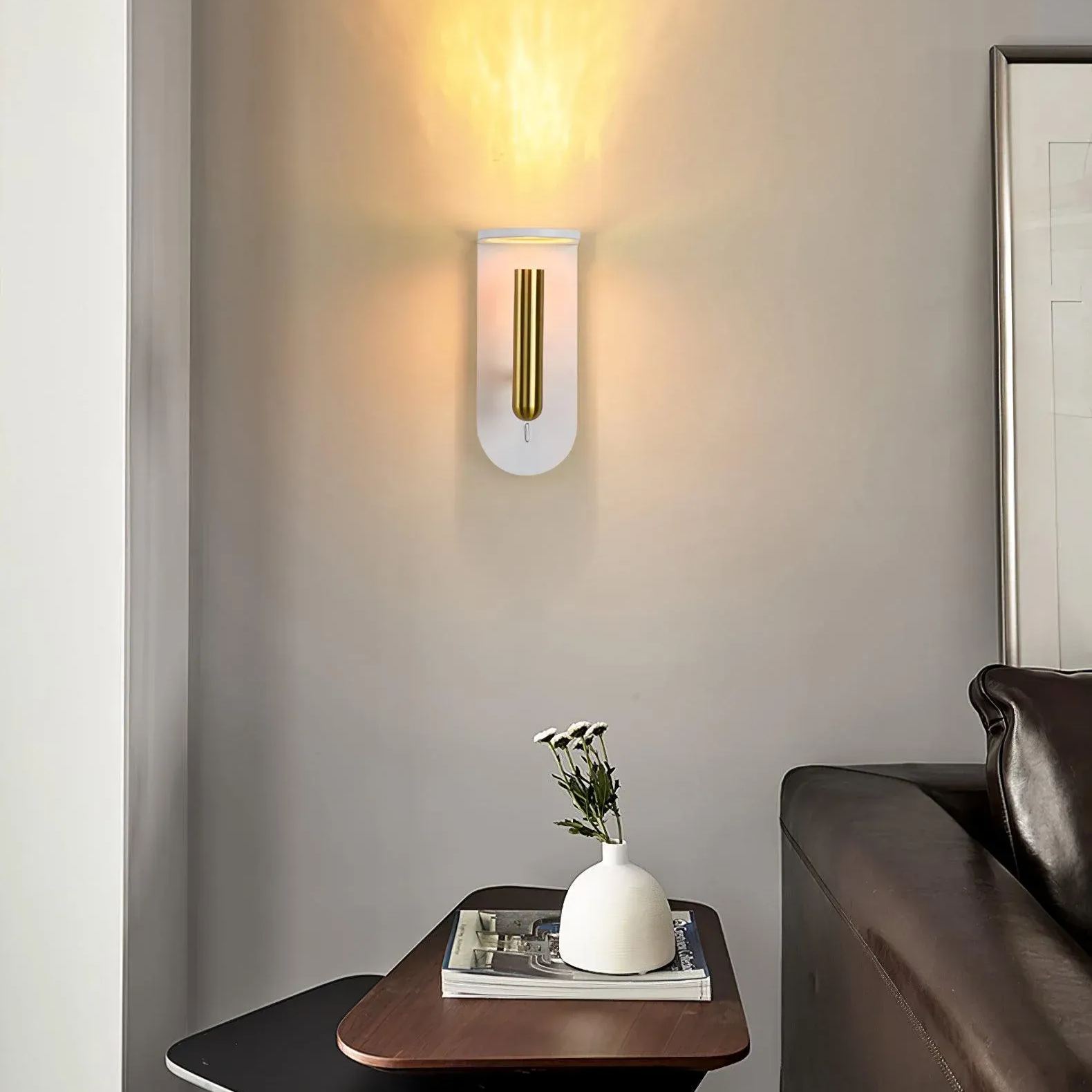 Edge Minimalism Acrylic Metal Black White Wall Light Dining Room Bedroom
